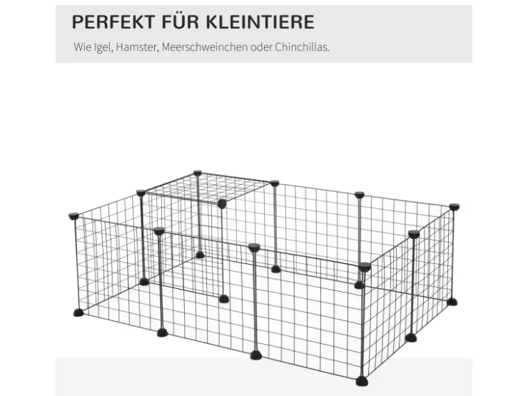 PawHut Gittergehege Metallgitter Flexibel Umformbar 106 x 73 x 36 cm* Kleintierbedarf