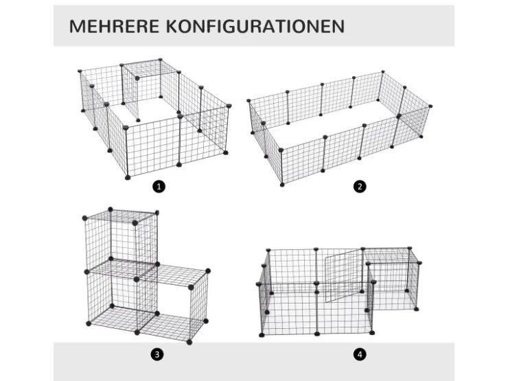 PawHut Gittergehege Metallgitter Flexibel Umformbar 106 x 73 x 36 cm* Kleintierbedarf