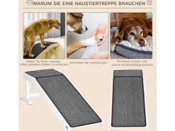 PawHut Haustierrampe mit Rutschfestem Teppich 125 x 40 x 35,5cm* Sofas