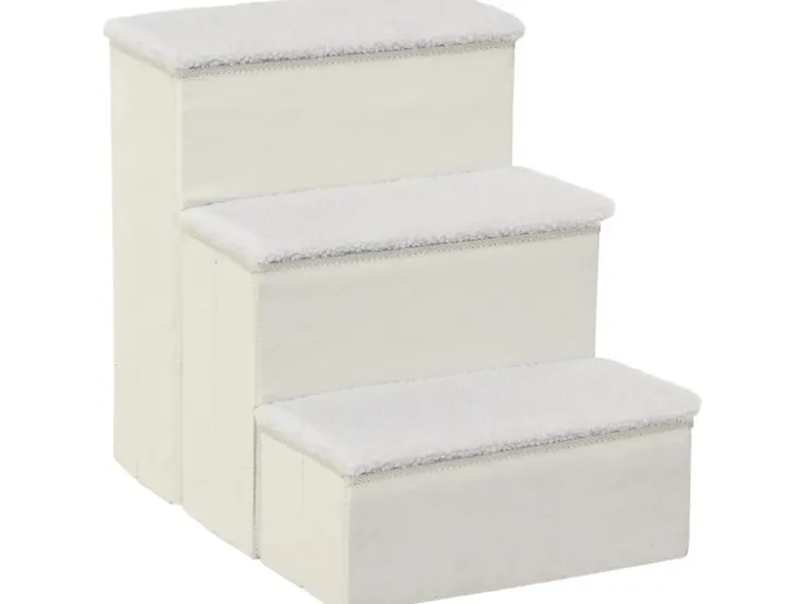 PawHut Haustiertreppe 3 Stufen mit Stauraum