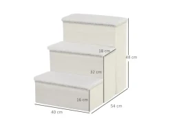 PawHut Haustiertreppe 3 Stufen mit Stauraum