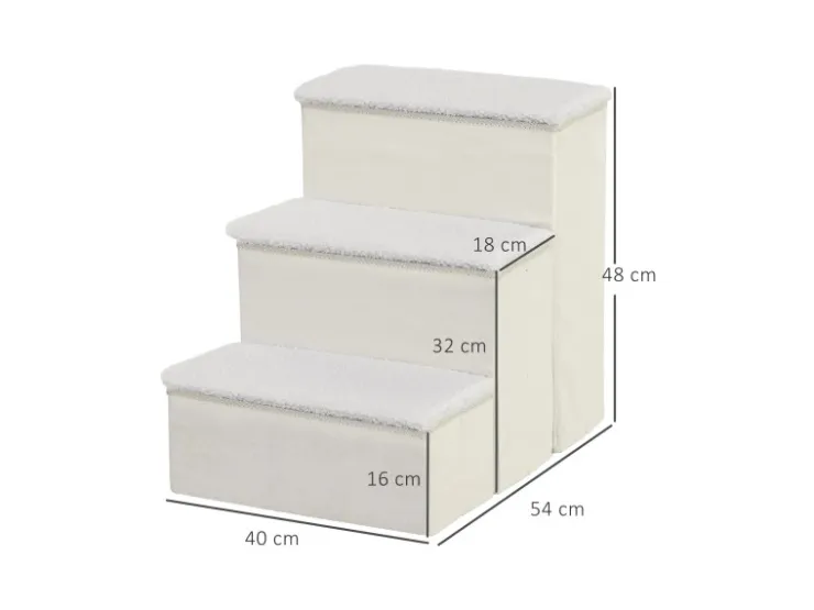 PawHut Haustiertreppe 3 Stufen mit Stauraum