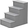 PawHut Haustiertreppe MDF Kurzplüsch Grau 40L x 59B x 54,2H cm