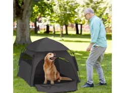 PawHut Haustierzelt Polyester Dunkelgrau 120L x 120B x 106H cm