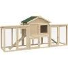 PawHut Hühnerstall 204 x 85 x 93 cm Hühnerhaus mit Freigehege Nistkasten