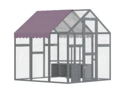 PawHut Hühnerstall Freilaufgehege Freigehege mit Schloss Tannenholz