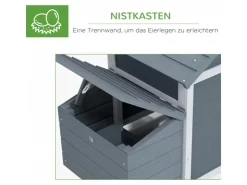 PawHut Hühnerstall mit Tannenholz Rampe Tannenholz Grau 150,5cm x 54cm x 87cm* Kleintierbedarf