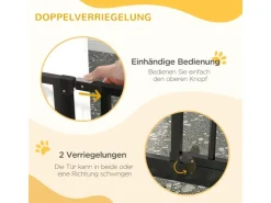 PawHut Hunde Türschutzgitter 75-145 cm* Hundebedarf