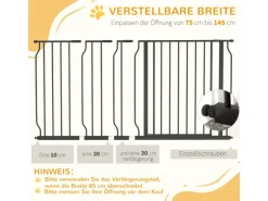 PawHut Hunde Türschutzgitter 75-145 cm* Hundebedarf