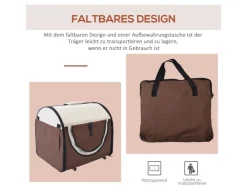 PawHut Hundebox Faltbar mit Kissen Reisetasche Wasserdicht Kaffee 61 x 46 x 51cm* Kissen|Hundebedarf