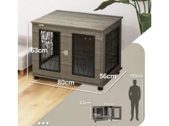 PawHut Hundebox mit Kissen 80 x 56 x 63cm