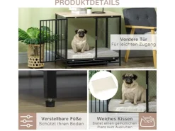 PawHut Hundehaus mit Kissen 80 x 55 x 71 cm* Hundebedarf|Kissen