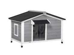 PawHut Hundehütte mit Asphaltdach 109 x 79 x 72 cm