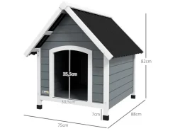 PawHut Hundehütte mit Herausnehmbarem Boden 75 x 88 x 82 cm* Hundebedarf