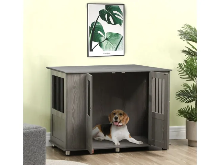PawHut Hundekäfig mit Schloss und Fenster 116 x 60 x 87 cm* Hundebedarf
