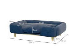 PawHut Hundesofa mit Kissen Holzbeine 96 x 66 x 24 cm* Kissen|Hundebedarf