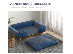 PawHut Hundesofa mit Kissen Holzbeine 96 x 66 x 24 cm* Kissen|Hundebedarf