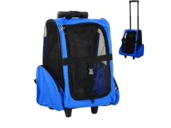 PawHut Hundetrolley Transporttasche für Tiere Trolley 2-in-1 Blau 42 x 25 x 55cm* Hundebedarf