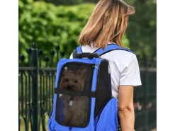 PawHut Hundetrolley Transporttasche für Tiere Trolley 2-in-1 Blau 42 x 25 x 55cm* Hundebedarf
