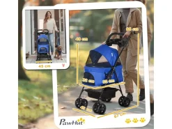 PawHut Hundewagen mit Klappfunktion Becherhalter