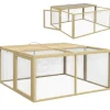 PawHut Kaninchenstall Klappbar mit Freilaufgehege 120 x 120x57 m