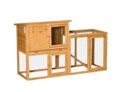 PawHut Kaninchenstall mit Tannenholz 141 x 60 x 86 cm* Kleintierbedarf