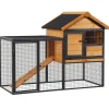 PawHut Kaninchenstall mit Freilaufgehege 122 x 63 x 92 cm* Kleintierbedarf