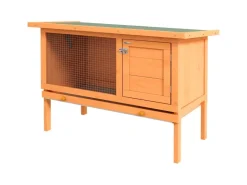 PawHut Kaninchenstall Tannenholz Metall Natur 90cm x 45cm x 65cm* Kleintierbedarf