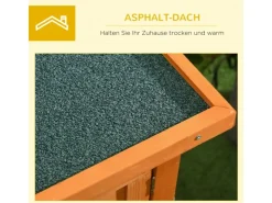 PawHut Kaninchenstall Tannenholz Metall Natur 90cm x 45cm x 65cm* Kleintierbedarf