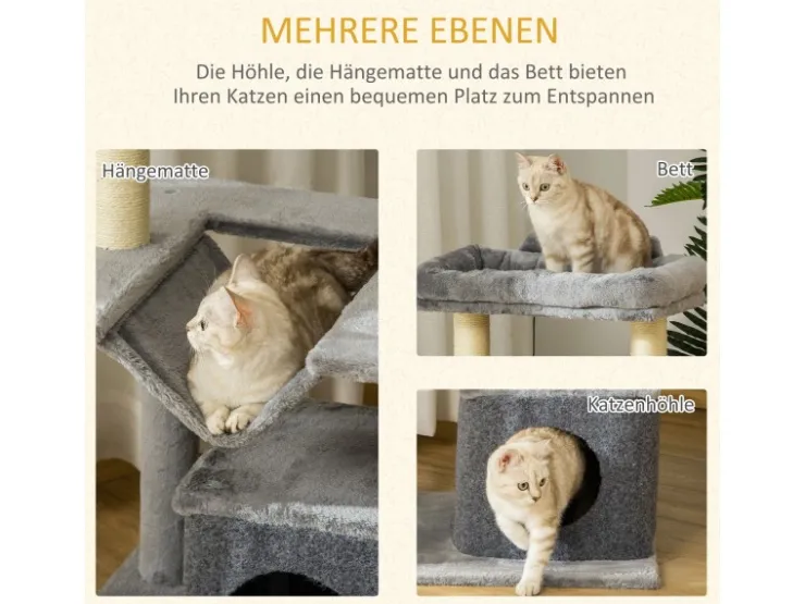 PawHut Katzenbaum 90 cm mit Hängematte* Katzenbedarf