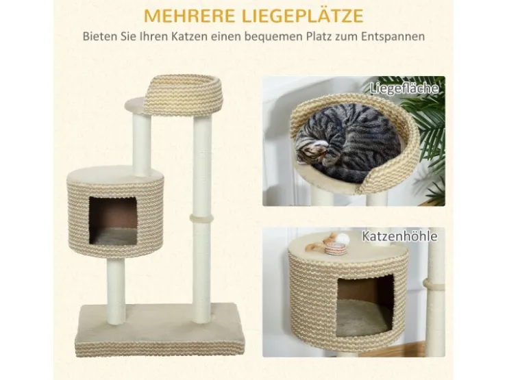PawHut Katzenbaum Kuschelige Aussichtsplattformen 61x41x96 cm