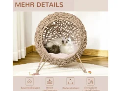 PawHut Katzenhaus mit Kissen und Erhöhten Füßen* Kissen|Katzenbedarf