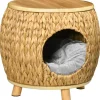 PawHut Katzenhöhle aus Rattan 2-in-1 Design
