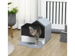 PawHut Katzentoilette mit Bodenwanne Schaufel* Katzenbedarf