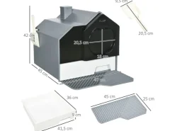 PawHut Katzentoilette mit Bodenwanne Schaufel* Katzenbedarf
