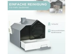 PawHut Katzentoilette mit Bodenwanne Schaufel* Katzenbedarf
