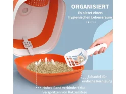 PawHut Katzentoilette mit Deckel und Streuschaufel* Katzenbedarf