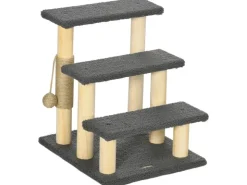 PawHut Katzentreppe 3-Stufig 48 cm mit Sisalsäule Spielball* Katzenbedarf