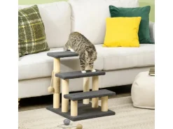 PawHut Katzentreppe 3-Stufig 48 cm mit Sisalsäule Spielball* Katzenbedarf