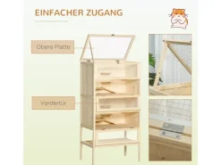 PawHut Kleintierkäfig 5 Etagen mit Gitterdach