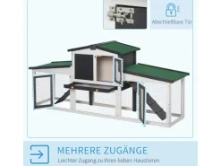 PawHut Kleintierstall mit Freigehege 204 x 45 x 80 cm