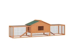 PawHut Kleintierstall mit 2 Freigehegen und 2 Rampen 309 x 79 x 86 cm* Kleintierbedarf