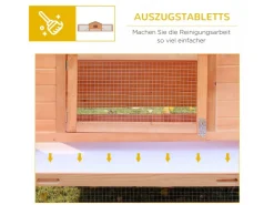PawHut Kleintierstall mit 2 Freigehegen und 2 Rampen 309 x 79 x 86 cm* Kleintierbedarf