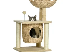 PawHut Kratzbaum 74 cm Katzenbaum mit Katzenhöhle Spielball* Katzenbedarf