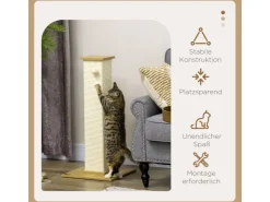 PawHut Kratzbaum 80 cm mit Spielball Kratzsäule aus Sisalseil* Katzenbedarf