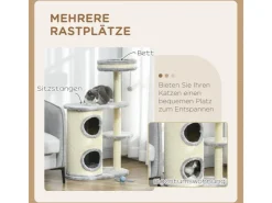 PawHut Kratzbaum 100 cm mit Kratztonne Sisalsäule und Kissen* Kissen