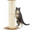 PawHut Kratzstamm Kratzsäule MDF Sisal Eiche 39,5L x 39,5B x 87H cm