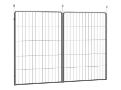 PawHut Pet Playpen Welpenzaun aus Stahl Schwarz 80L x 1,5B x 100H cm* Kleintierbedarf