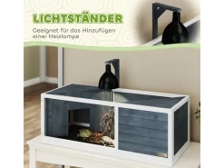 PawHut Schildkrötenhaus Tannenholz Pmma Grau 120L x 50B x 40H cm