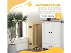 PawHut Schutzgitter Kiefernholz Naturholz 204L x 36B x 75H cm* Kleintierbedarf